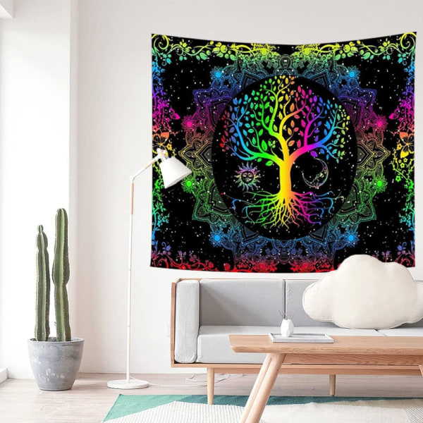 Tree Of Life Tapestry, Veggduk, Tapestry Veggdekor, Psykedelisk