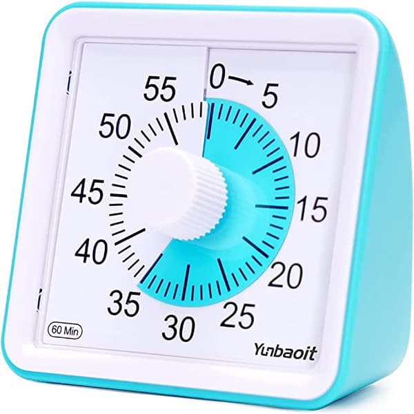 Visuell analog timer, tyst nedräkning, tidsstyrningsverktyg för