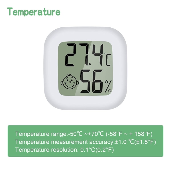 Mini LCD-termometer Digital inomhushygrometer Temperatur H