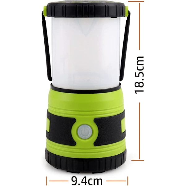 1500 Lumen LED Camping Lys 4 Lysmoduser, Dimbar Søkelys