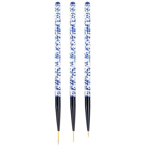 3 stk Nail Art børster (Blue Rod), Akryl Nail Art Design Painti