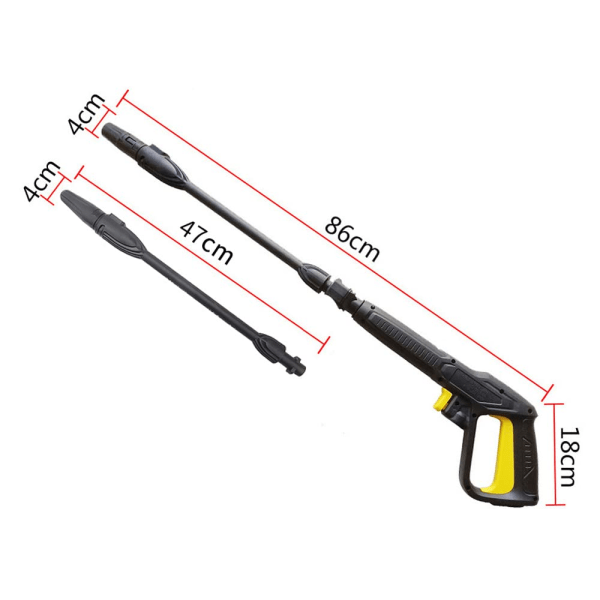 Højtryksvandpistol med jet- og roterende lanse, compa