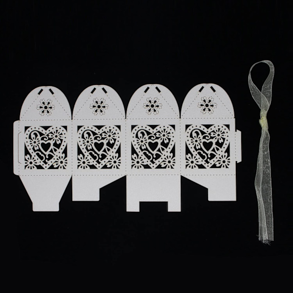 100 stk. Kærlighedshjerte Laser Cut Bryllupsfest Gaveæske Slikpose