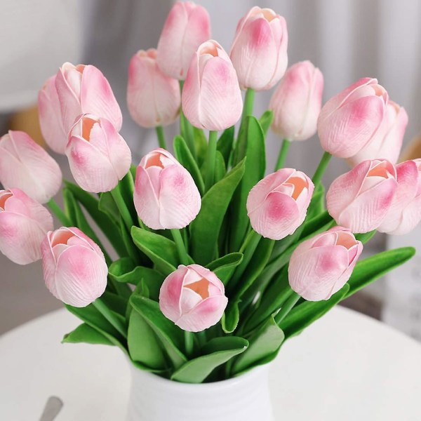 10 stk kunstige blomster falske blomster tulipan latex materiale ekte T