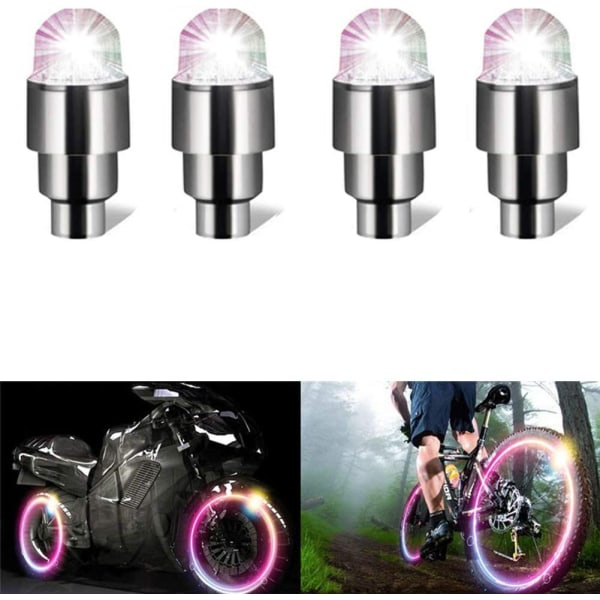 4 stykker cykellygter Motorcykel Bildæk Dæk Aluminium Luftventil