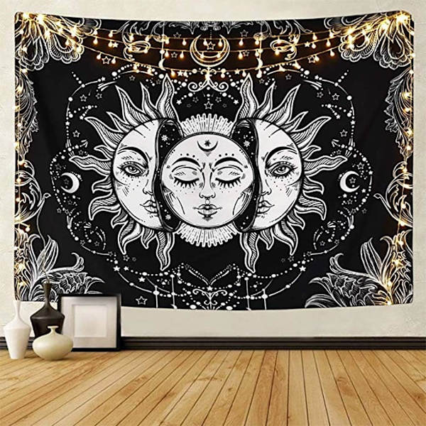 Sol og Måne Tarot Tapet (A-Sol og Måne, M/130cmx150cm) Sort