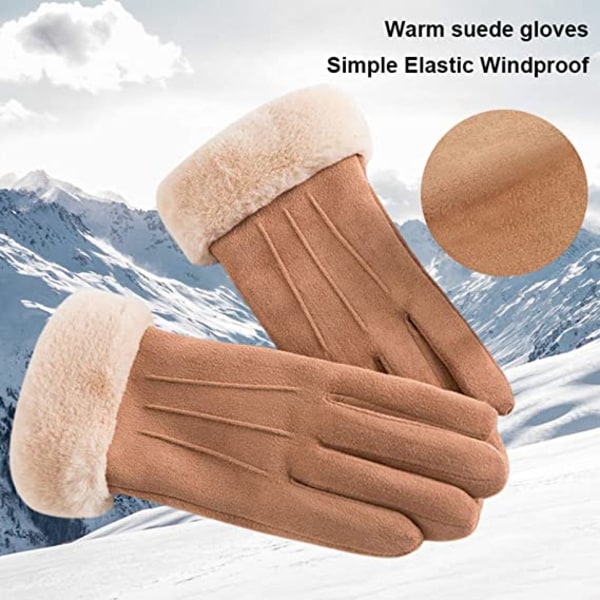 Käsineet naisten syksyn ja talven kosketusnäyttö plus sametti lämmin su