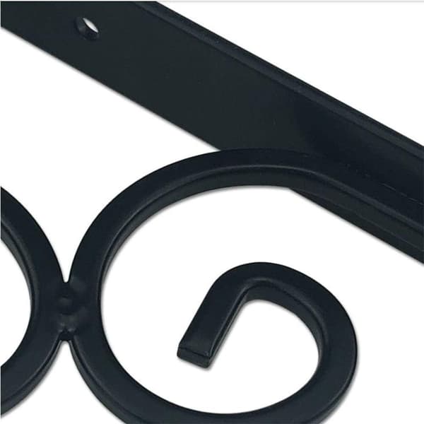 2-delat set (svart, ca 200*126*25mm) fällbart bordsstativ Triangulär konsol, delad hylla, rätvinklig järnram, vägg