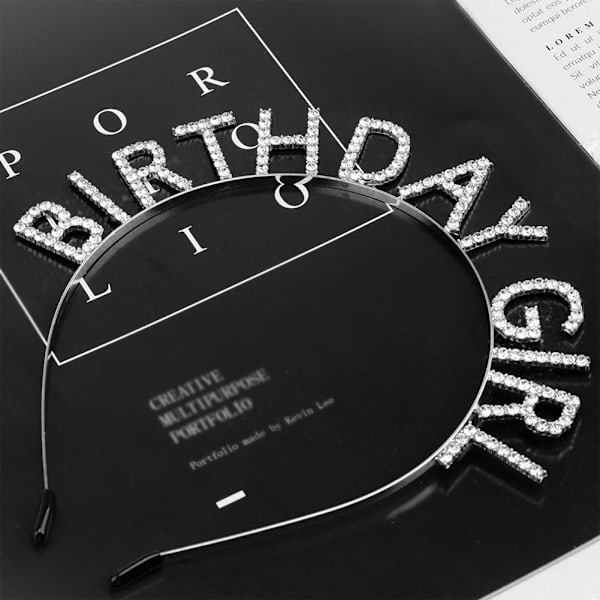Fødselsdag Jente Hodebånd Bursdag Tiara for Kvinner Jenter Happy Birt