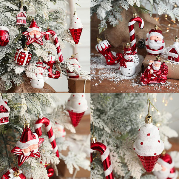 4 stk julepynt, ornamenter til juletræ (Moto