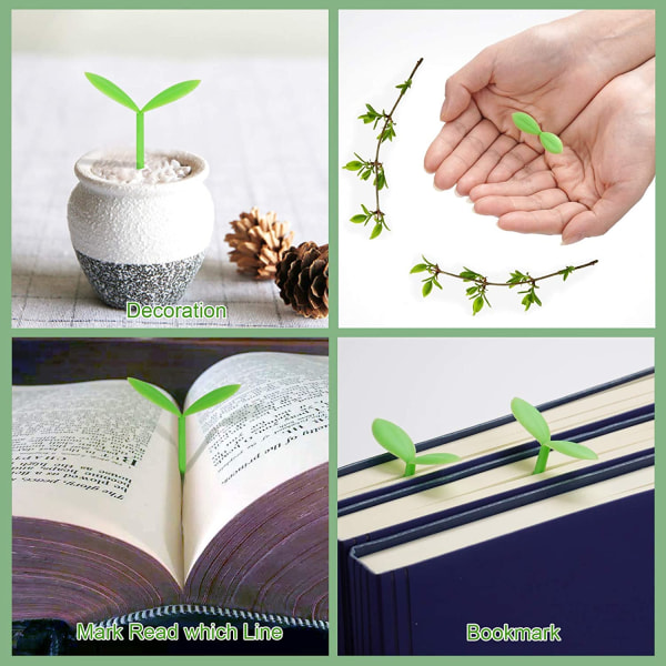 8 stycken grodd små gröna bokmärken, silikongräs spr