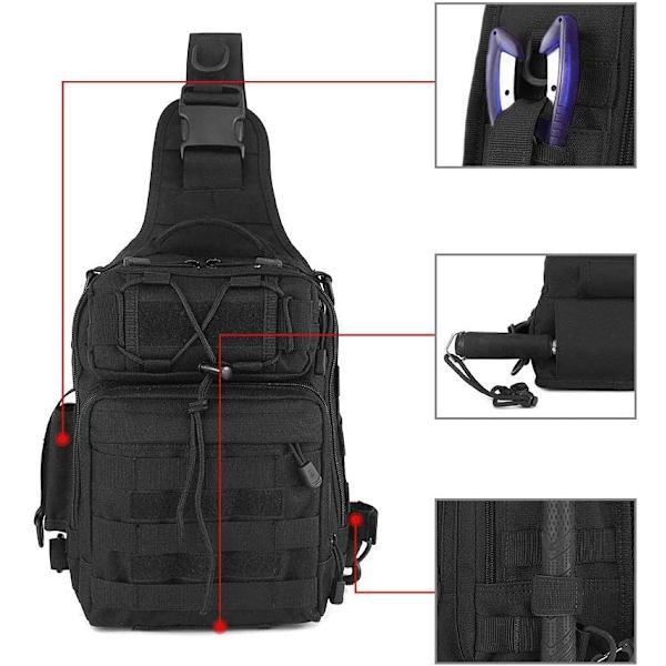 Taktisk slynge brystpakke Molle dagsekk Mini ryggsekk Assaul
