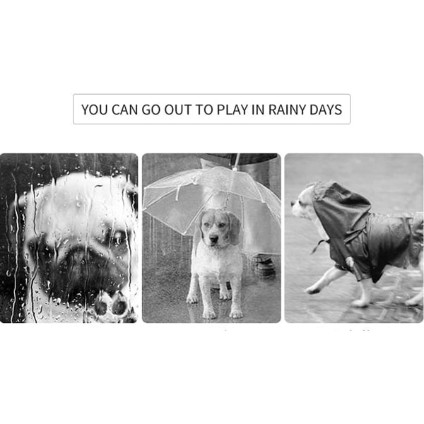 Regnfrakk til kjæledyr, regnjakke for hunder med refleksstrimler, pustende