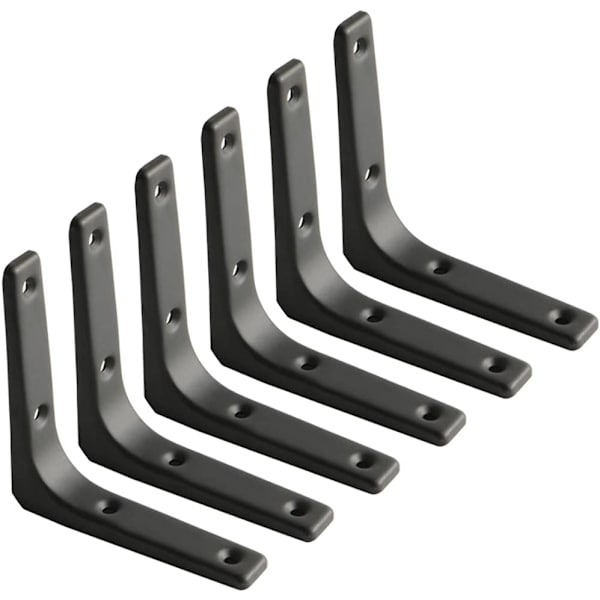 6 stk. Jernvegg Hyllebrakett, 4 x 4 tommer Heavy Duty Hylle Støtte