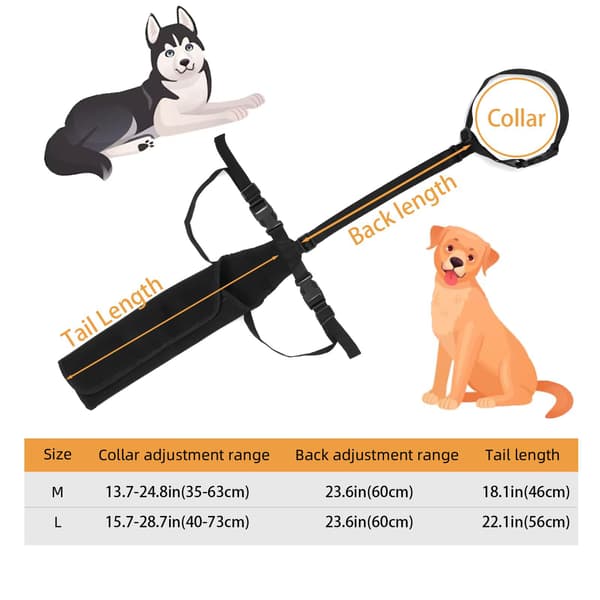 Halebeskytter til hunde, sort (størrelse L)