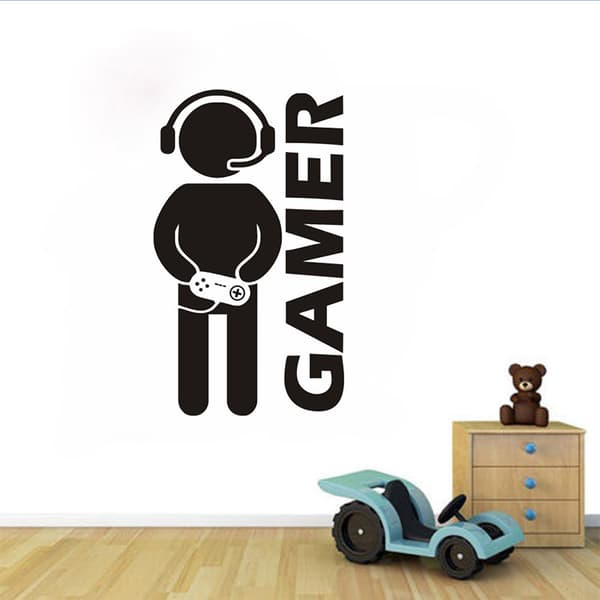 Gamer with Controller -seinätekstitarra, Game Boy -seinätarra(23