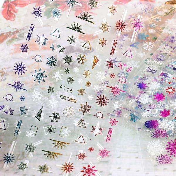 Jule Nail Art Stickers 16 Ark Decals Selvklæbende DIY N