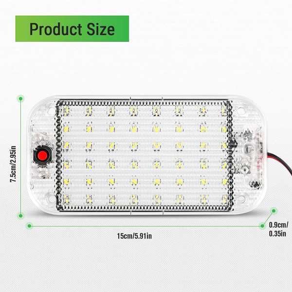 4 stk. 12V LED-innvendig lys 48 LED-billyslampe med på/av