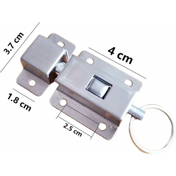 2 stk. Bolt Spring Automatisk, Skydelås, Rustfrit Stål Springlås