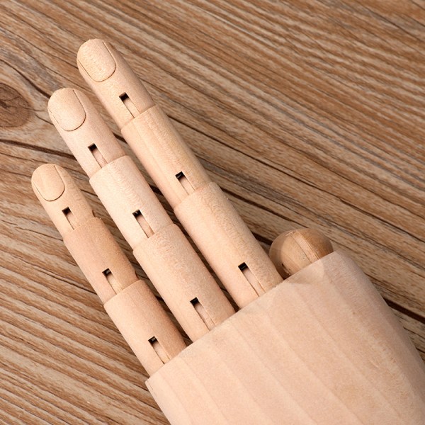 1-osainen puinen Artist Hand vasen käsi - Säädettävä - Artist S
