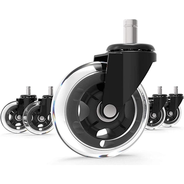 1 x Kontorstol Castor Wheels | Gummi Stolhjul Erstatning