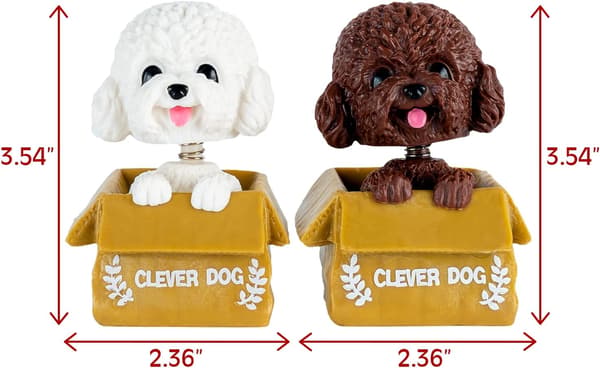 2PCS Shaking Head Dog Decor Bobble-Head Toys for Car Interior Da