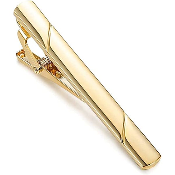 Slipsklips i rustfritt stål for menn (gull) Minimalistisk slips Slips Cli