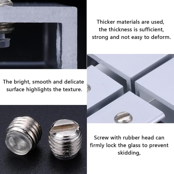 12 stycken glasklämma, justerbar glasväggsfäste, 6 till 8 mm glashyllfäste