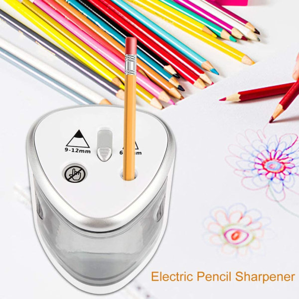 Professionel elektrisk blyantspidser, batteridrevet dobbelt