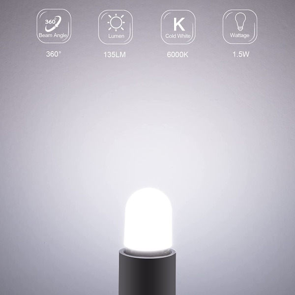 2 kpl E14 LED-jääkaapin lamppua, 1,5 W vastaa 15 W, viileä