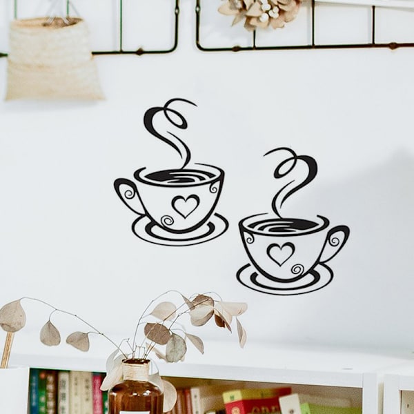 Kaffe kopp design väggdekaler hem dekaler kök restaurang D