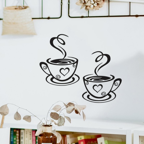 Kaffekopp Design veggklistremerker Hjem Dekaler Kjøkken Restaurant D