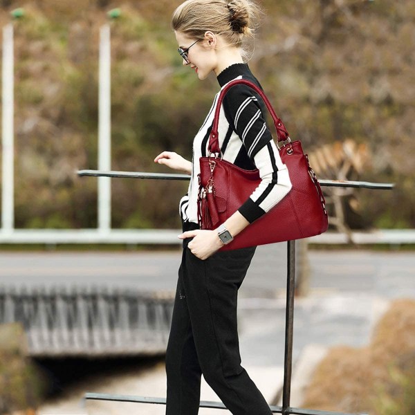 Svart handväska dam stor mode axelväska läder crossbody
