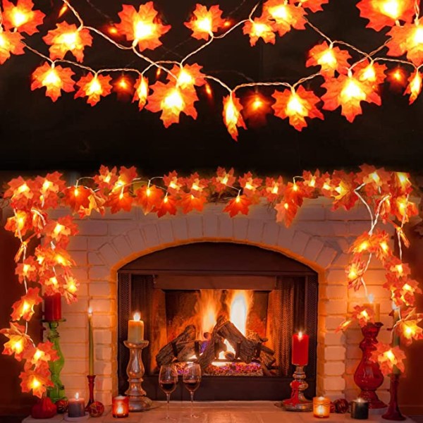 Fall Decor Garland for Home, Total 13FT 40LED Fall String Lights