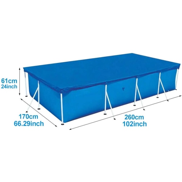 Rektangulärt Rörformigt Poolskydd, Rektangulärt Poolskydd, Bubbelplastskydd för Rörformiga Pooler, Regnskydd - Blå (260X170CM)