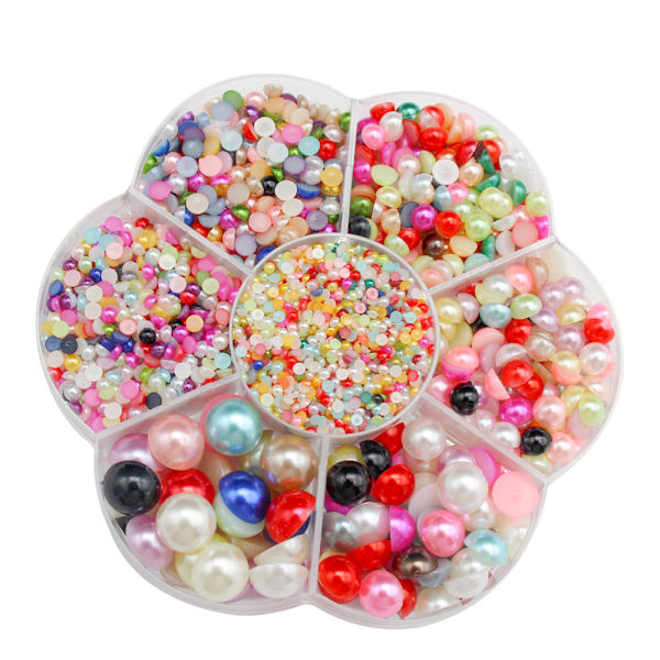 5600 PCS 1 eske 7 størrelser 2/3/4/5/6/8/10mm Flat Back Half Round Pear