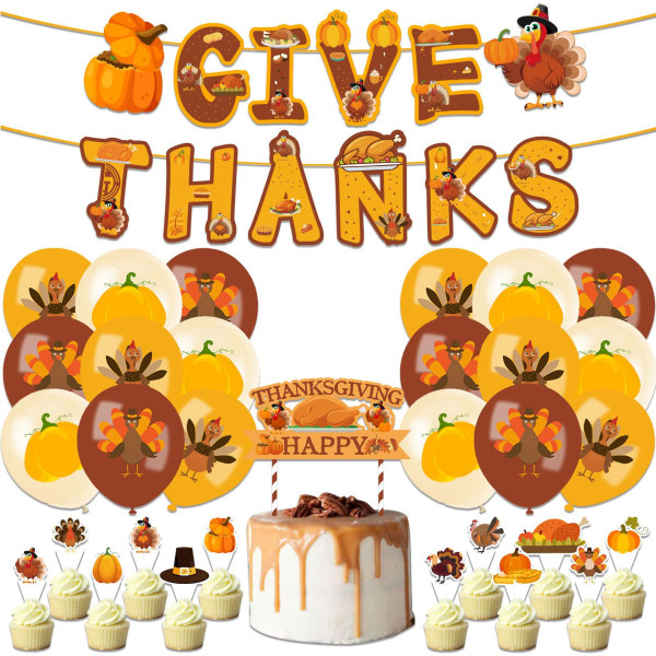 Thanksgiving tårta kort, tack, temafest, flagga, banner, Ba