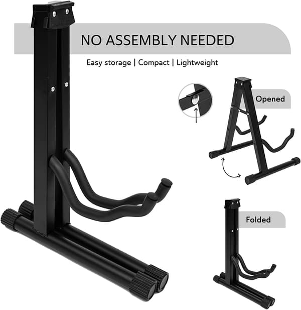 Universell gitarrstativ - A-ram gitarrhållare, robust, bärbar