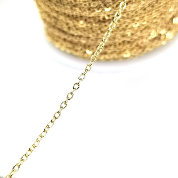 18K ægte guld O-formede smykkekæde DIY smykkeøreringe