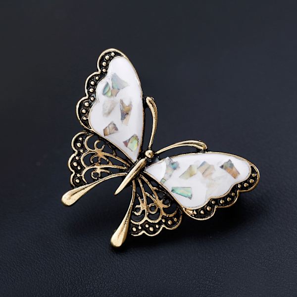 Broche Knapper, Hvide Sommerfugl Skjorte Pin Knapper, Sikkerhedsbrosche,