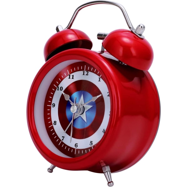Captain Silent Children's Red Morning Alarm Clock with Doubl