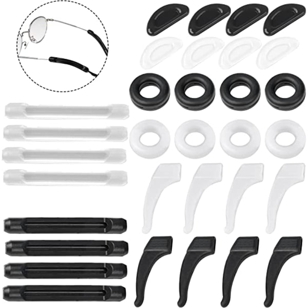 16 Pairs Anti-Slip Glasses Kit Glasses Retainer Silicone Glasses