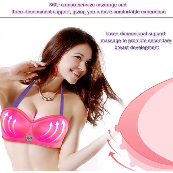 Rød elektrisk massageapparat til brystforstørrelse med 3 massagefunktioner