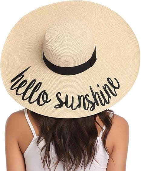 Dame Floppy Hat Halmhatt Bred Brede Brede Anti-Sun Pustende