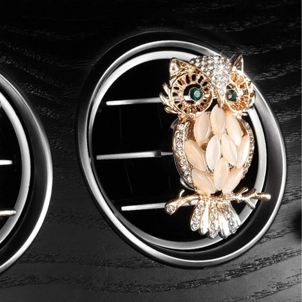Car Air Vent Clip Charms, Bling Crystal Owl Car Aromatherapy