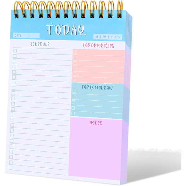 Daglig To Do List Notepad, 200gsm Tyk Daglig Planlægger Notepad Til D