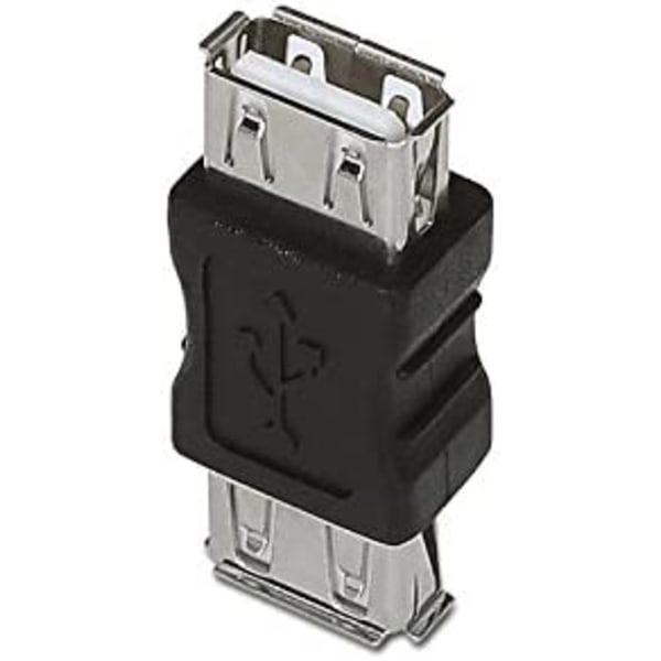 USB 2.0-adapter, A/F-A/F, hunn-kvinne, svart