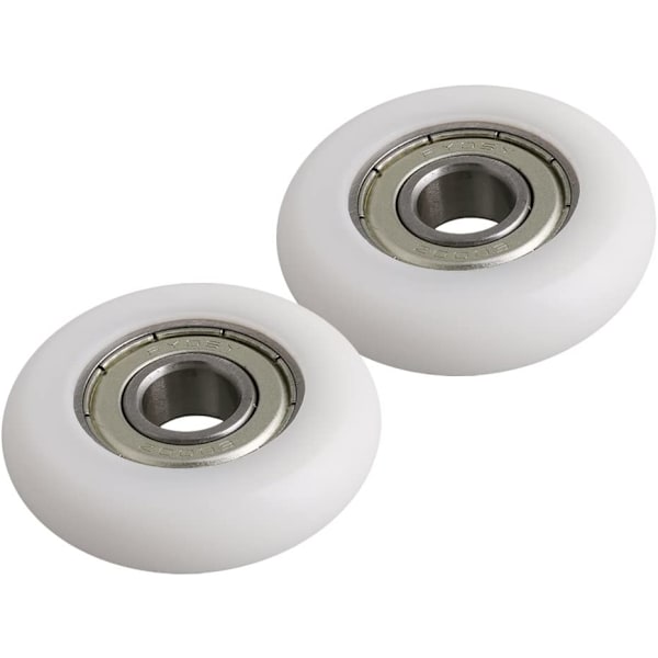 Sæt med 4 hvide stålkuglelejer 10 x 40 x 10 mm til dør og