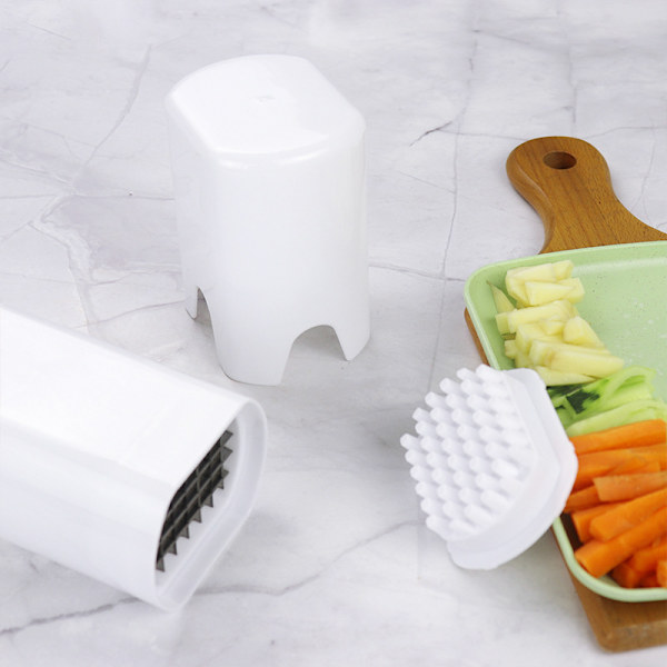 Hvit plastpotetkutter med lokk - 44 G potetkutter