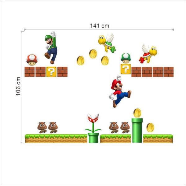 Super Mario-klistremerker for dekorative vegger på barnerommet